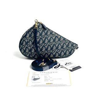 Christian Dior Vintage Diorissimo Saddle Pochette Navy💙